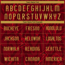 Load image into Gallery viewer, Custom Crimson Old Gold-Black Lightning Sublimation Volleyball Uniform Jersey