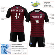 Load image into Gallery viewer, Custom Maroon White-Black Geometric Shape Sublimation Volleyball Uniform Jersey