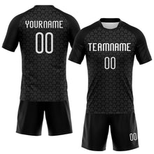 Load image into Gallery viewer, Custom Black White Geometric Shape Sublimation Volleyball Uniform Jersey