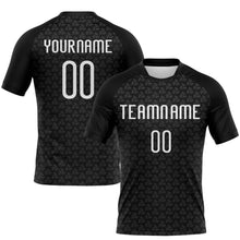 Load image into Gallery viewer, Custom Black White Geometric Shape Sublimation Volleyball Uniform Jersey