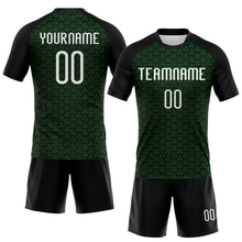 Load image into Gallery viewer, Custom Grass Green White-Black Geometric Shape Sublimation Volleyball Uniform Jersey
