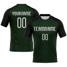 Load image into Gallery viewer, Custom Grass Green White-Black Geometric Shape Sublimation Volleyball Uniform Jersey