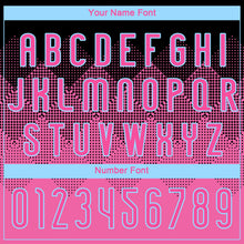 Load image into Gallery viewer, Custom Pink Black-Light Blue Geometric Shape Sublimation Volleyball Uniform Jersey