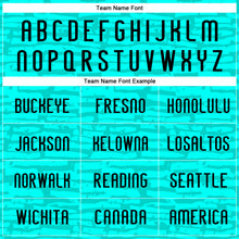 Load image into Gallery viewer, Custom Aqua Black Abstract Fragment Art Sublimation Volleyball Uniform Jersey