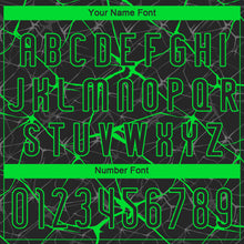 Load image into Gallery viewer, Custom Black Neon Green Abstract Network Sublimation Volleyball Uniform Jersey