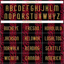 Load image into Gallery viewer, Custom Black Old Gold-Red Abstract Shape Sublimation Volleyball Uniform Jersey