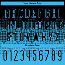 Load image into Gallery viewer, Custom Sky Blue Black Geometric Shape Sublimation Volleyball Uniform Jersey