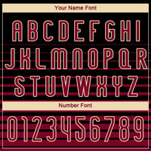 Load image into Gallery viewer, Custom Black Maroon-Cream Pinstripe Fade Fashion Sublimation Volleyball Uniform Jersey