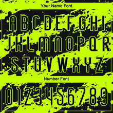 Load image into Gallery viewer, Custom Black Neon Green Splash Sublimation Volleyball Uniform Jersey