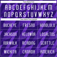 Load image into Gallery viewer, Custom Purple White Zigzag Shape Sublimation Volleyball Uniform Jersey