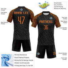 Load image into Gallery viewer, Custom Black Bay Orange Animal Print Sublimation Volleyball Uniform Jersey