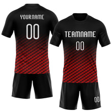Load image into Gallery viewer, Custom Black White-Red Geometric Shape Sublimation Volleyball Uniform Jersey