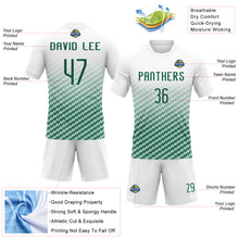 Load image into Gallery viewer, Custom White Kelly Green Geometric Shape Sublimation Volleyball Uniform Jersey