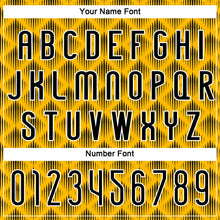 Load image into Gallery viewer, Custom Gold Black-White Geometric Shape Sublimation Volleyball Uniform Jersey