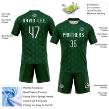 Load image into Gallery viewer, Custom Green White Geometric Shape Sublimation Volleyball Uniform Jersey