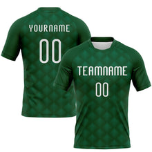Load image into Gallery viewer, Custom Green White Geometric Shape Sublimation Volleyball Uniform Jersey