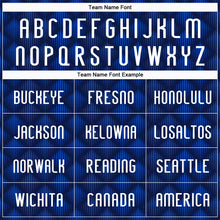 Load image into Gallery viewer, Custom Navy White-Thunder Blue Geometric Shape Sublimation Volleyball Uniform Jersey