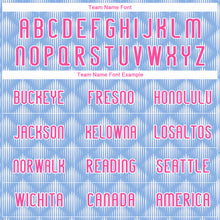 Load image into Gallery viewer, Custom Light Blue Pink-White Geometric Shape Sublimation Volleyball Uniform Jersey