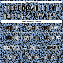 Load image into Gallery viewer, Custom Light Blue Black-White Geometric Shape Sublimation Volleyball Uniform Jersey