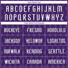 Load image into Gallery viewer, Custom Purple White-Black Geometric Shape Sublimation Volleyball Uniform Jersey