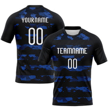 Load image into Gallery viewer, Custom Black White Camo Shape Sublimation Volleyball Uniform Jersey
