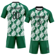 Load image into Gallery viewer, Custom Kelly Green Black-White Geometric Shape Sublimation Volleyball Uniform Jersey