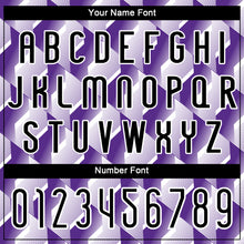 Load image into Gallery viewer, Custom Purple Black-White Geometric Shape Sublimation Volleyball Uniform Jersey