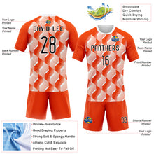 Load image into Gallery viewer, Custom Orange Black-White Geometric Shape Sublimation Volleyball Uniform Jersey