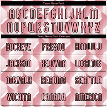 Load image into Gallery viewer, Custom Medium Pink Black-White Geometric Shape Sublimation Volleyball Uniform Jersey