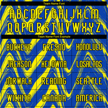 Load image into Gallery viewer, Custom Thunder Blue Light Yellow-Black Fluid Sublimation Volleyball Uniform Jersey