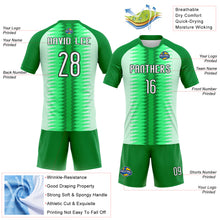 Load image into Gallery viewer, Custom Kelly Green White-Black Abstract Lines Sublimation Volleyball Uniform Jersey