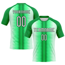 Load image into Gallery viewer, Custom Kelly Green White-Black Abstract Lines Sublimation Volleyball Uniform Jersey