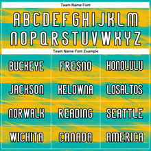 Load image into Gallery viewer, Custom Aqua Yellow-Black Abstract Lines Sublimation Volleyball Uniform Jersey