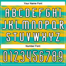 Load image into Gallery viewer, Custom Aqua Yellow-Black Abstract Lines Sublimation Volleyball Uniform Jersey