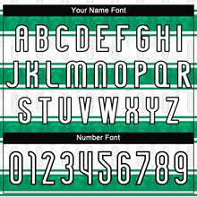 Load image into Gallery viewer, Custom White Black-Kelly Green Abstract Shape Sublimation Volleyball Uniform Jersey