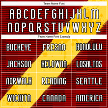 Load image into Gallery viewer, Custom Red Yellow-Black Lines Sublimation Volleyball Uniform Jersey