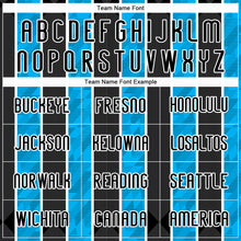 Load image into Gallery viewer, Custom Black Light Blue-White Lines Sublimation Volleyball Uniform Jersey