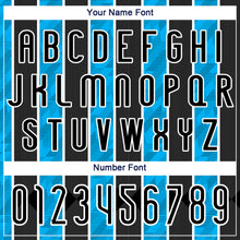 Load image into Gallery viewer, Custom Black Light Blue-White Lines Sublimation Volleyball Uniform Jersey