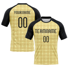 Load image into Gallery viewer, Custom Neon Yellow Black-White Geometric Shape Sublimation Volleyball Uniform Jersey