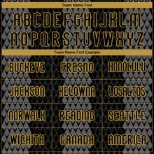 Load image into Gallery viewer, Custom Black Gray-Old Gold Geometric Shape Sublimation Volleyball Uniform Jersey