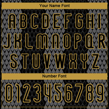 Load image into Gallery viewer, Custom Black Gray-Old Gold Geometric Shape Sublimation Volleyball Uniform Jersey