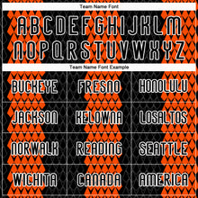 Load image into Gallery viewer, Custom Black Orange-White Geometric Shape Sublimation Volleyball Uniform Jersey