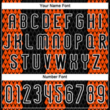 Load image into Gallery viewer, Custom Black Orange-White Geometric Shape Sublimation Volleyball Uniform Jersey