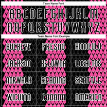 Load image into Gallery viewer, Custom Black Pink-White Geometric Shape Sublimation Volleyball Uniform Jersey