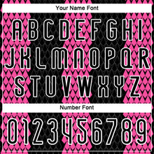 Load image into Gallery viewer, Custom Black Pink-White Geometric Shape Sublimation Volleyball Uniform Jersey