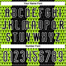 Load image into Gallery viewer, Custom Black Neon Green-White Geometric Shape Sublimation Volleyball Uniform Jersey