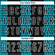 Load image into Gallery viewer, Custom Black Teal-White Geometric Shape Sublimation Volleyball Uniform Jersey