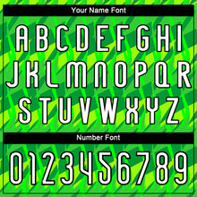 Load image into Gallery viewer, Custom Neon Green White-Black Abstract Shape Sublimation Volleyball Uniform Jersey