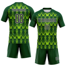 Load image into Gallery viewer, Custom Green Black-Neon Green Abstract Shape Sublimation Volleyball Uniform Jersey