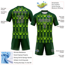 Load image into Gallery viewer, Custom Green Black-Neon Green Abstract Shape Sublimation Volleyball Uniform Jersey